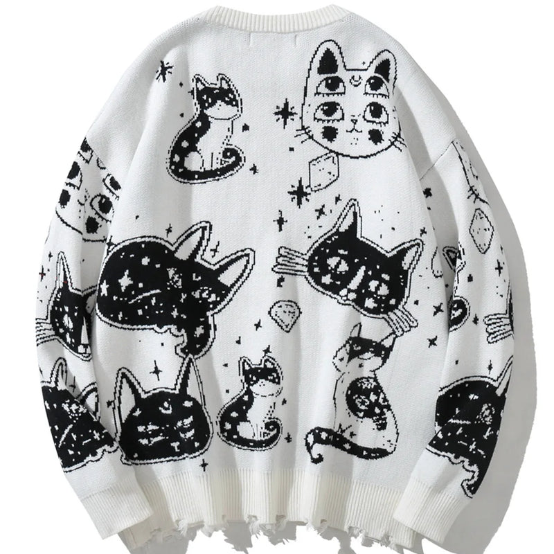 varsity flame pullover for men with bold graphic knit design, perfect for 2025 fashion, street fashion menswear trend for sea