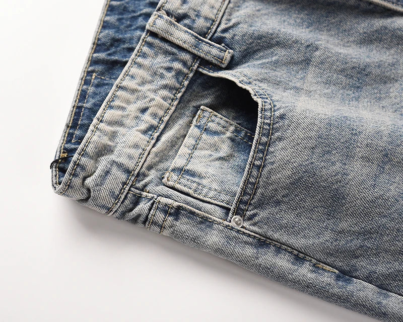 high street washed splash ink retro wide leg flared pants mens straight casual jeans for men harajuku loose denim trousers unique jeans style 4555