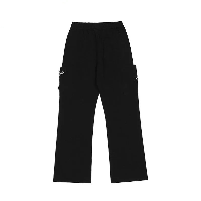 rainbowtouches fashion classic brand mens cargo pants print trousers loose straight high street style overalls black wide legs baggy cargo bottoms