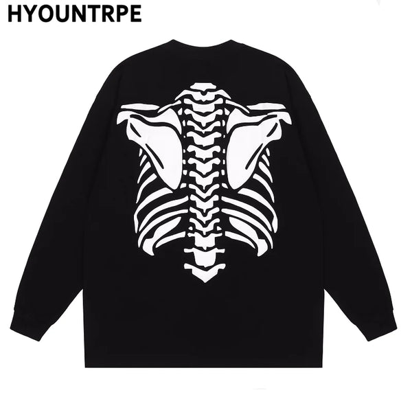 Gothic Streetwear – Hip Hop Streetwear Tshirt Mens Harajuku Skull Printed T Shir – Urban Streetwear for Men & Women
