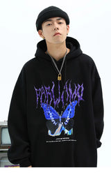 Men Hip Hop Hoodie Sweatshirt Butterfly Streetwear Harajuku Hoodie Pul
