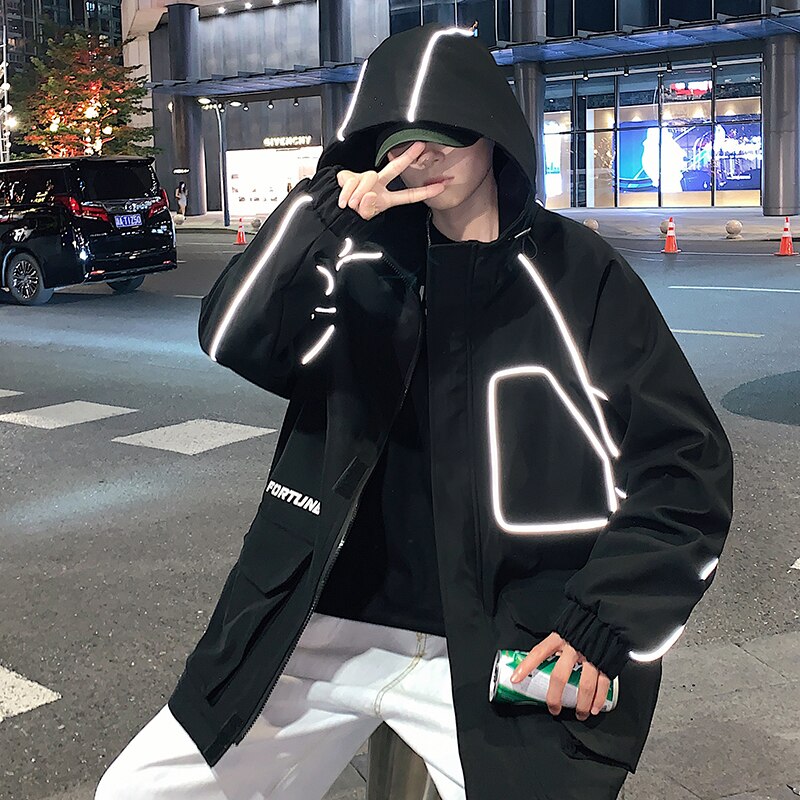 "Night Owl" Unisex Men Women Streetwear Windbreaker Jacket Daulet Apparel