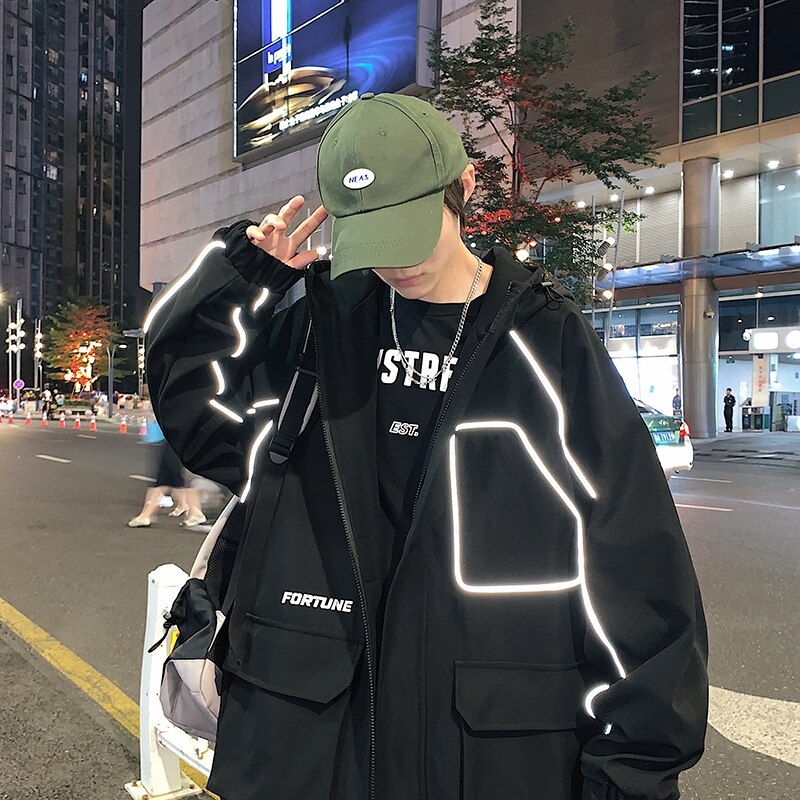 "Night Owl" Unisex Men Women Streetwear Windbreaker Jacket Daulet Apparel