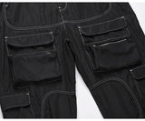 men pockets cargo pants new fashion zipper loose fit harajuku military trousers casual hip hop sportswear streetwear black pants unique cargo style 2503