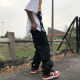 mens high street smilely loose cargo pants casual zipper straight jeans hip hop side pockets loose fit streetwear casual joggers casual joggers