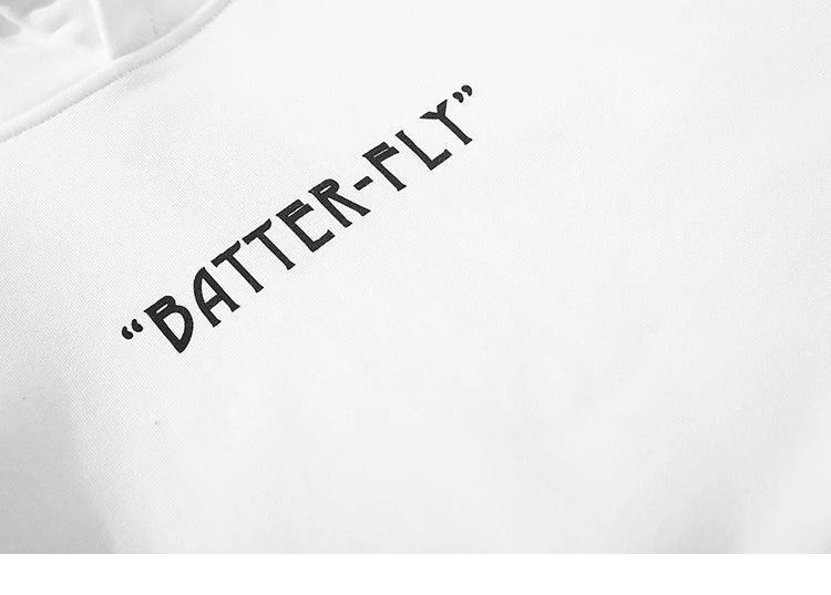 2023 Men Hip Hop Sweatshirt Hoodie Color Butterfly Streetwear Harajuku Pullover Hoodie Cotton Fleece Winter Autumn Black Hoodie