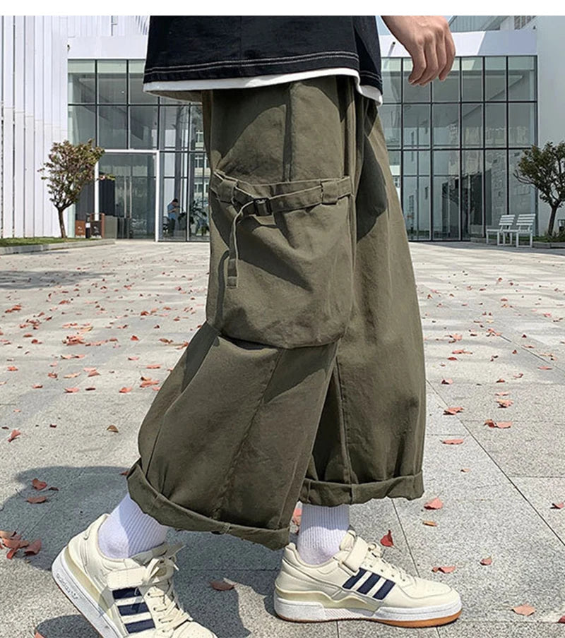 rainbowtouches cargo pants big pocket high street fashion hip hop tide card trousers men loose straight pant superior quality unique cargo style 876
