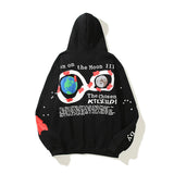 Kanye West Letter Foam Fleece Sweatshirt Mens And Womens Retro Oversiz