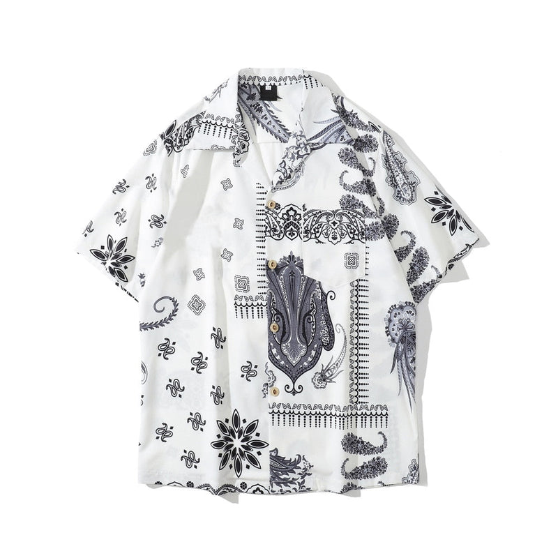 "Summer Time" Unisex Men Women Streetwear Graphic Button Shirt Daulet Apparel