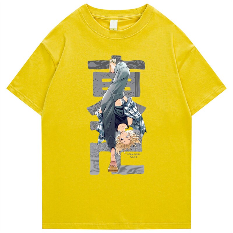 Streetwear t-shirt featuring vaporwave futuristic prints and grunge influence, soft feel and easy drape, designed for expressive alternative looks and comfort.