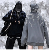 Hip Hop Lightning Hoodie Sweatshirt Men Harajuku Streetwear Hooded Pul