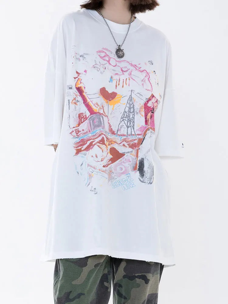 Trapwear Shirt – Gonthwid Oversized T Shirts Hip Hop Distressed Graffiti Punk – Modern Streetwear for Everyone