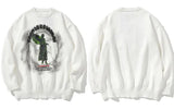 grunge knit sweater with heavyweight fabric, layered urban look for cold weather, street fashion menswear trend for seasonal 