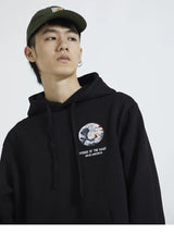 Embroidery Funny Cat Hoodies Sweatshirt Men Hip Hop Winter Fleece Pull