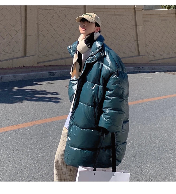 Winter Oversized Down Jacket Men Warm Fashion Casual Long Coat Men Streetwear Korean Loose Thick Jacket Mens Parker Overcoat