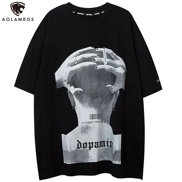 Skatercore Vintage t-shirt – Aolamegs Mens Tee Shirts High Street Cool Boy Printed Oversi