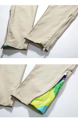 streetwear patchwork cashew flower print cargo pants y2k men hip hop casual functional slim cargo trousers male pocket side zip unique cargo style 4666