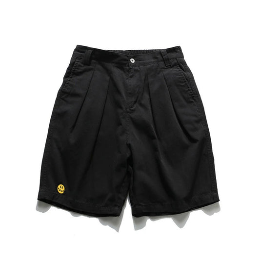 rainbowtouches classic brand shorts male mens smiley embroidery standard color casual summer wear loose trend comfortable pants relaxed fit shorts
