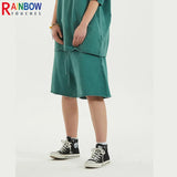 Rainbowtouches Summer Mens New Shorts Fringes Tassels Washing Casual High Street Solid Color Cotton Tidal Current Hawaii Boys