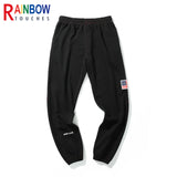 rainbowtouches fashion classic brand mens pants outdoor sports grey letters trousers loose straight casual style black wide legs relaxed fit trousers