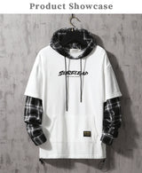 Black Patchwork Hoodies Autumn Spring Mens Sweatshirts Hiphop Punk Str