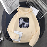 Hip Hop Streetwear Hoodie Sweatshirt Illusion Girl Letter Print Pullov
