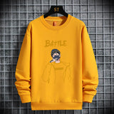 2021 Spring Autumn Mens Sweatshirts Korean Fashion Streetwear Print Ho