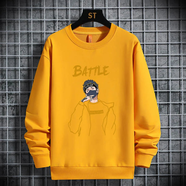 2021 Spring Autumn Mens Sweatshirts Korean Fashion Streetwear Print Ho