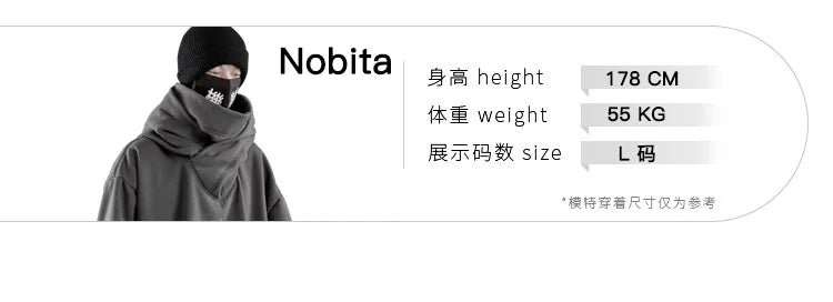 Autumn Winter High Collar Hoodie Loose Comfortable Mens Clothes Haraju