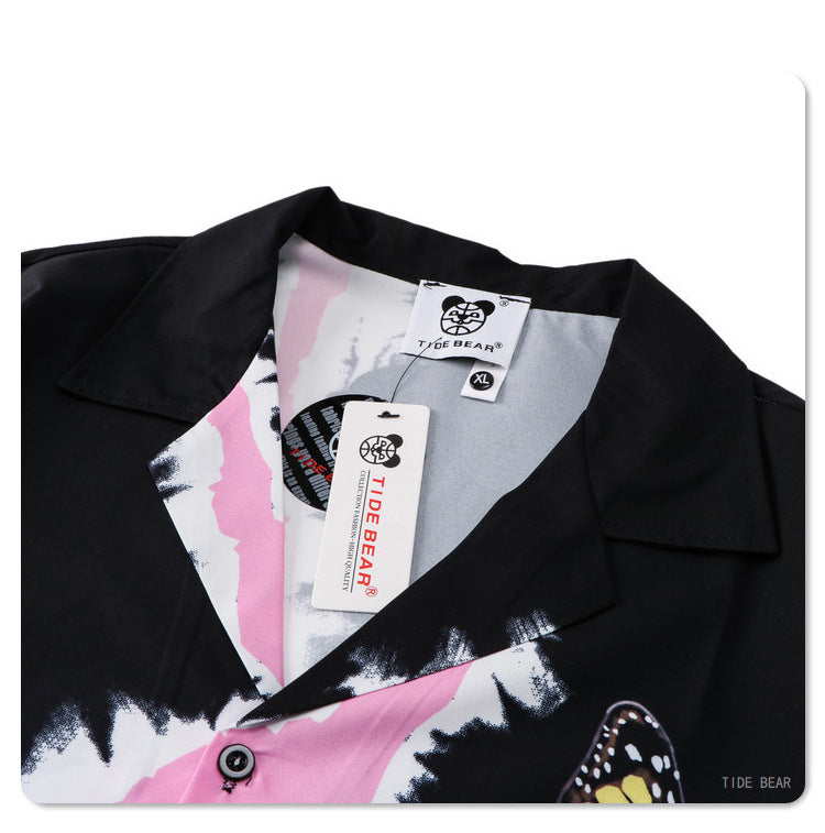 Harajuku Vintage t-shirt – Velvet Leopard Short Sleeve T Shirt Short Sets Summer Mens H