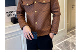 leather varsity coat, fall winter style, men's streetwear fashion, oversized urban jacket, high quality cold-weather coat