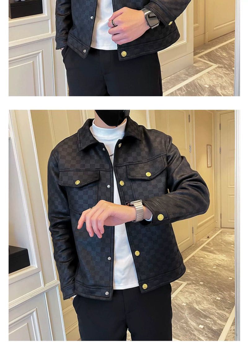 checkered bomber jacket, daily drip essential, men's streetwear fashion, oversized urban jacket, high quality cold-weather co