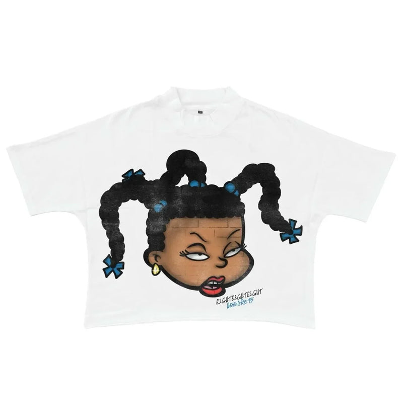 Harajuku cartoon graphic t shirts high street oversized t shirt casual goth y2k top streetwear pro choice vintage women clothing