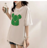 Gothic Aesthetic print tee – New Luxury Sweet Girl Giraffe Diamonds Crystals T Shirts Kor
