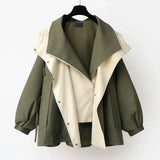 Waist Mid Length Windbreaker 2024 New Korean Style New High End Womens