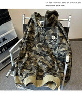American Retro High Street Camouflage Cardigan Hooded Sweatshirt Winter Men Women Ins Fashion Brand Street Zipper Jacket Top