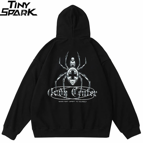 2023 Hip Hop Streetwear Hoodie Sweatshirt Cross Spider Graphic Hoodie