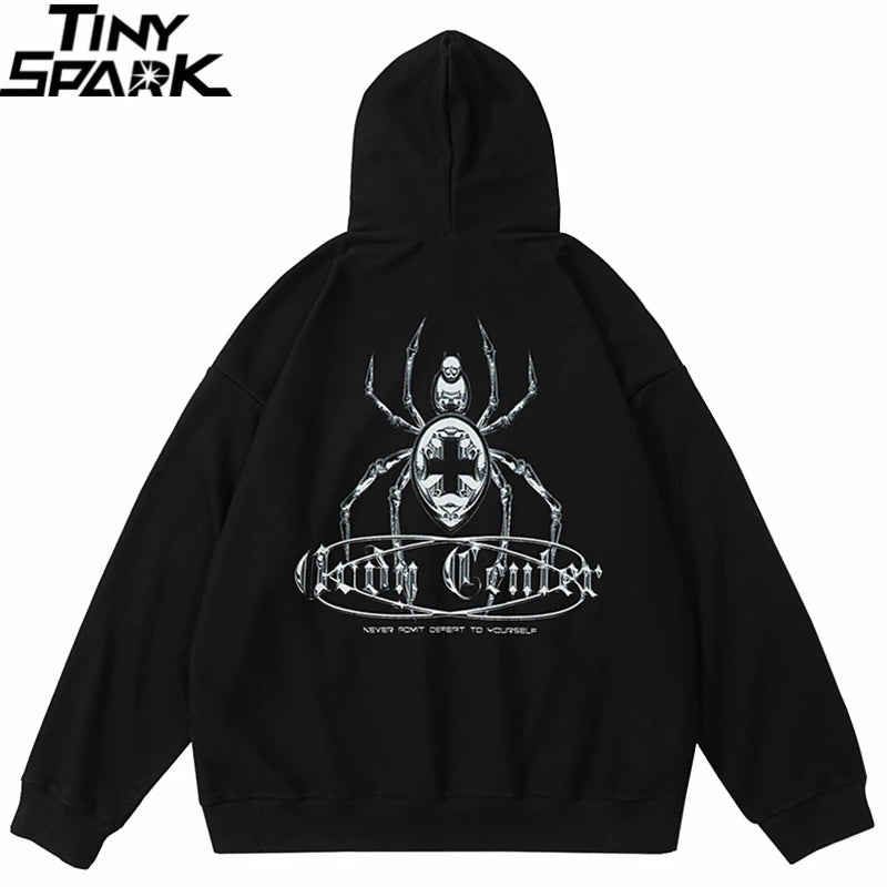 2023 Hip Hop Streetwear Hoodie Sweatshirt Cross Spider Graphic Hoodie