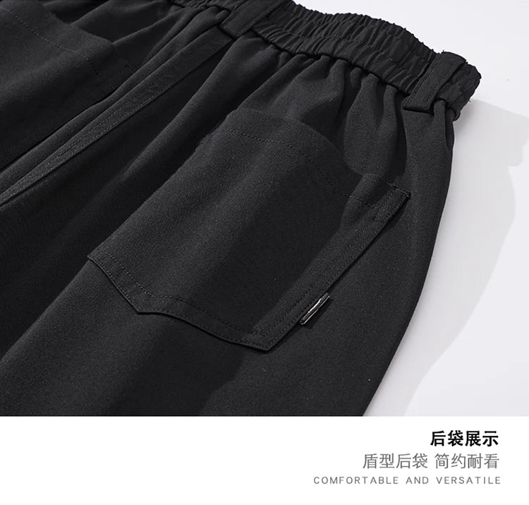 mens trend streetwear fashion loose casual plus size straight wide leg suit pant office man commute work pants trousers urban fashion pants