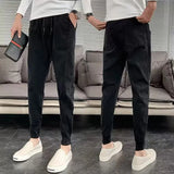 fleece men trousers korean luxury clothing streetwear slim fit cargo pants slim fit casual work wear trousers y2k 2024 autumn multi-pocket cargos