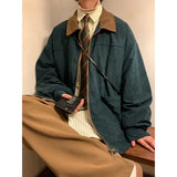 American Retro 2024 Mens Bomber Jacket Windbreaker Casual Handsome Zip