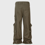 mens baggy jeans ribbon pockets loose cargo pants luxury designer man denim pants jeans trousers baggy cargo bottoms
