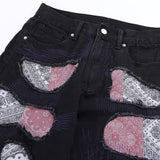 patchwork harajuku denim jeans mens zipper jeans hip hop fashion streetwear new casual straight joggers pants jeans for men unique joggers style 2472