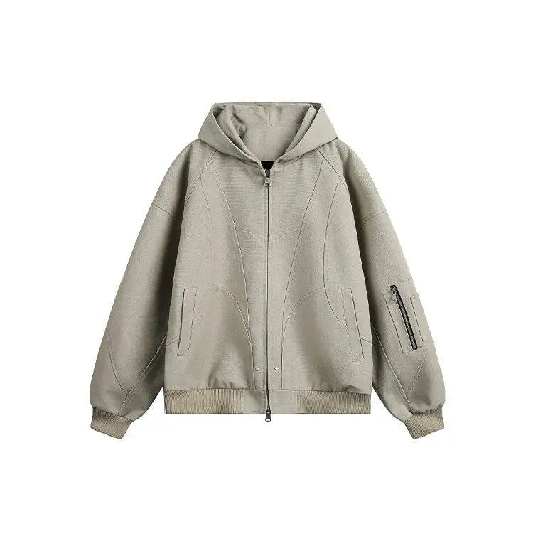retro baseball outerwear, daily essential, men's streetwear fashion, trendy oversized fit, urban techwear design, modern hip 