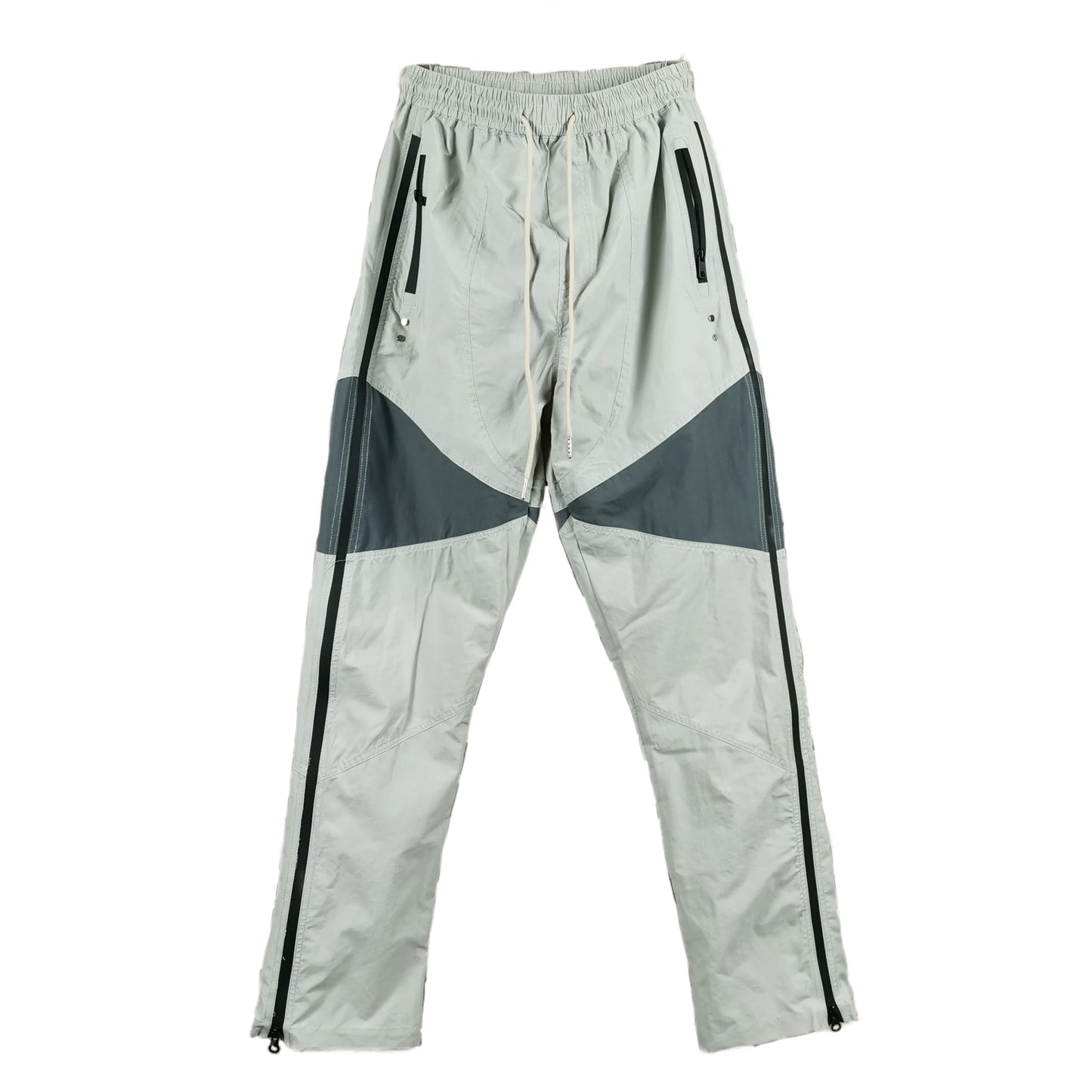 three dimensional adhesive zipper splicing functional patchwork cargo trousers mens high street vibe thin nylon cargo pants multi-pocket cargos