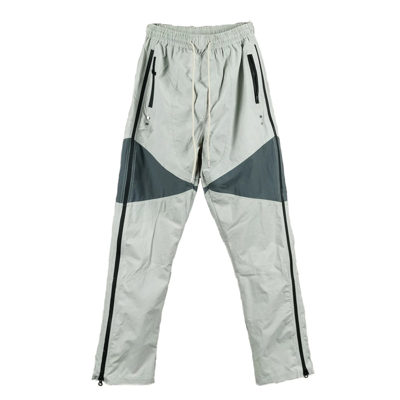 three dimensional adhesive zipper splicing functional patchwork cargo trousers mens high street vibe thin nylon cargo pants multi-pocket cargos