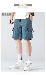 reflective hip hop shorts men harajuku casual night club light shiny short pants men shorts hip hop 2024 summer streerwear unique shorts style 1363