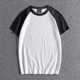 Glitchcore Anime panel – Summer Short Sleeved Mens New Retro Stitching Contrast Color