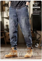 mens loose jeans classic vintage denim trousers high quality cargo pants men high street fashion men clothing spring new 2024 unique cargo style 4246