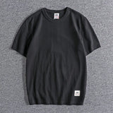 Vaporwave Chrome logo – Summer Mens Short Sleeved Retro Youth Solid Color Heavy Roun